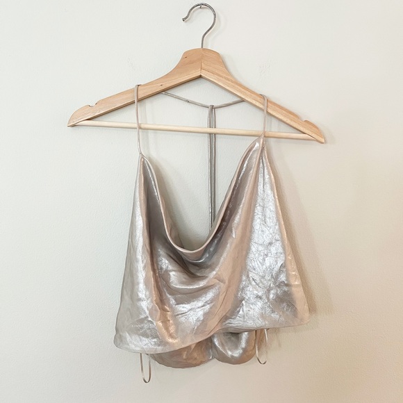Zara Tops - Zara Metallic Halter Top